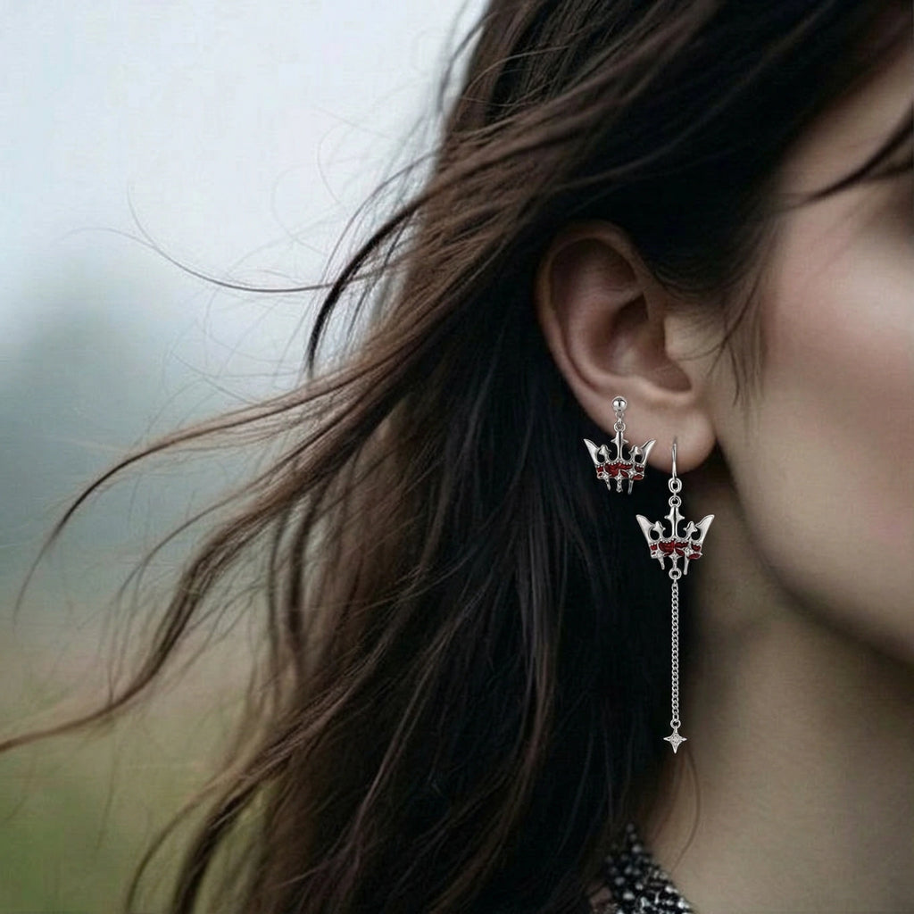 Royal Crown Asymmetric Earrings