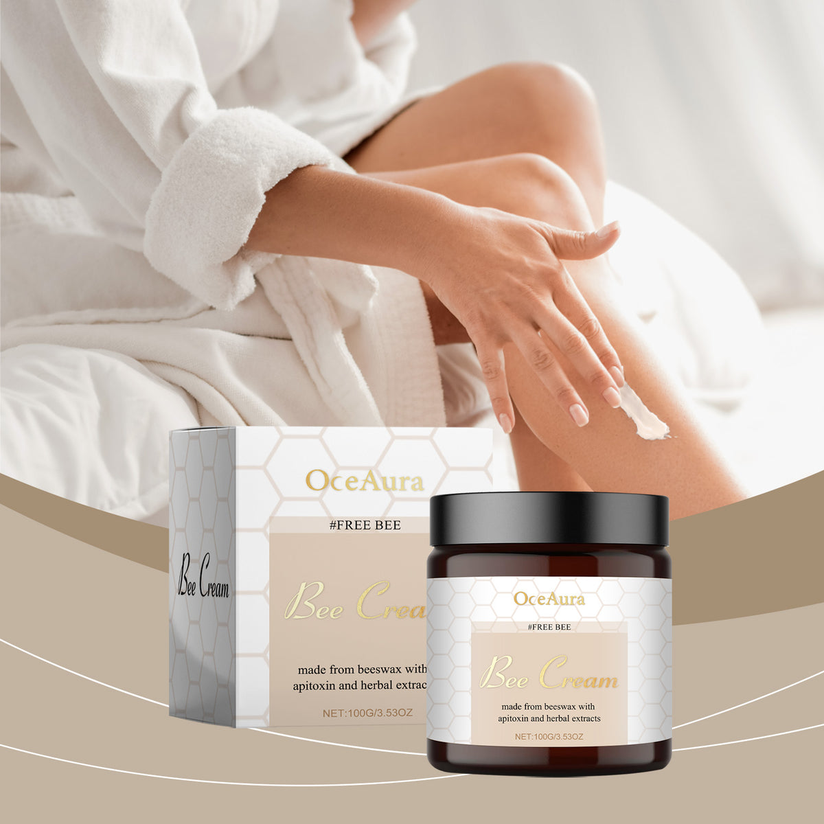 OceAura Bee Venom Care Cream Daily Body Skin Discomfort Moisturizing Moisturizing Massage Topical Cream