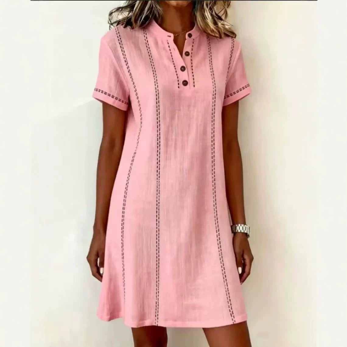 Button up collar dress