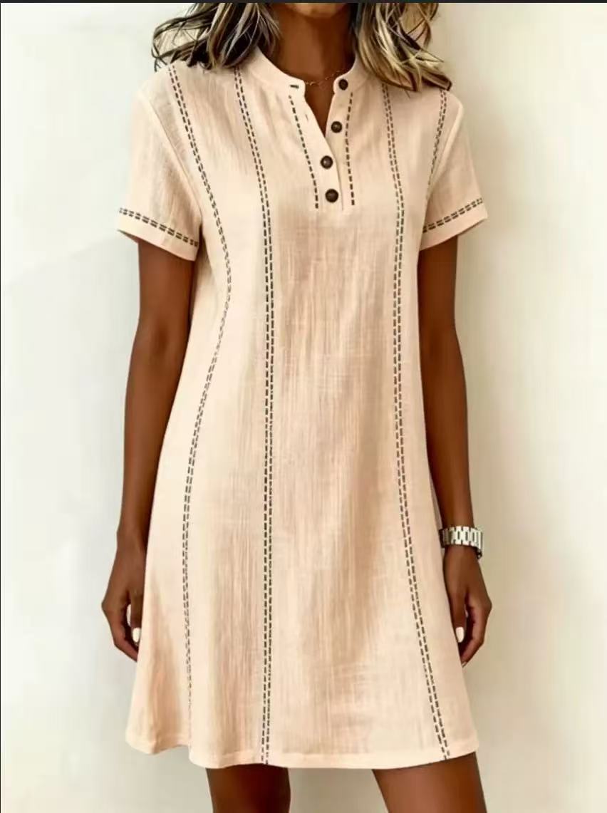 Button up collar dress