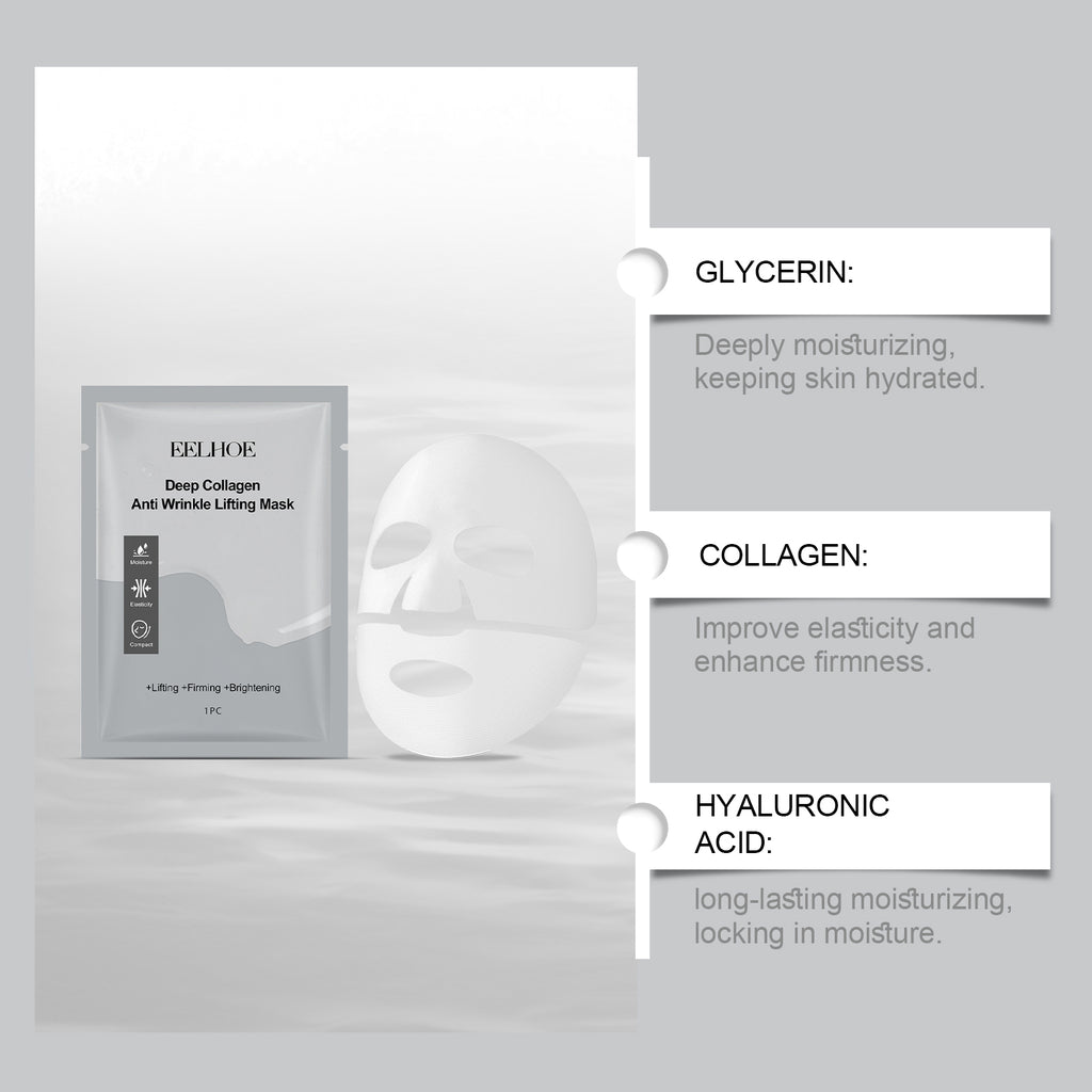 EELHOE Collagen Mask (Bag) Hydrating, Rejuvenating, Firming, Brightening, Moisturizing, Nourishing And Gentle Care Mask