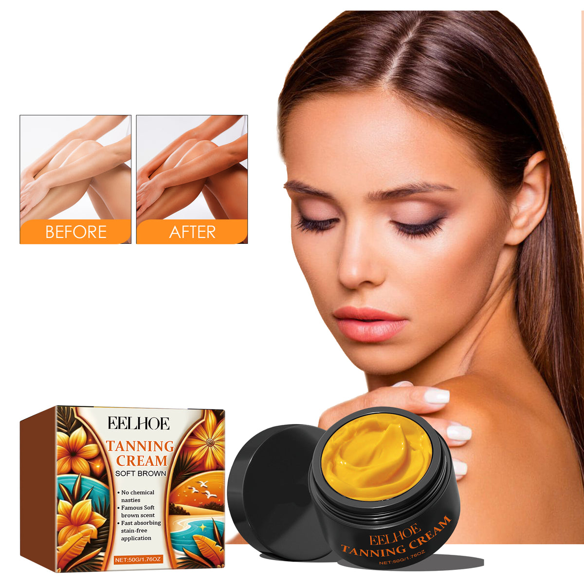 EELHOE Tanning Cream, Outdoor Beach Tanning Help Wheat Tan Moisturizing Black Lotion