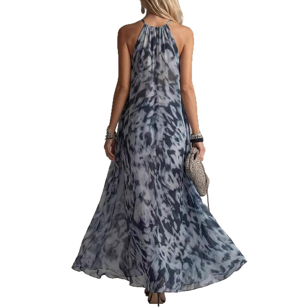 Strapless Printed Long Dress