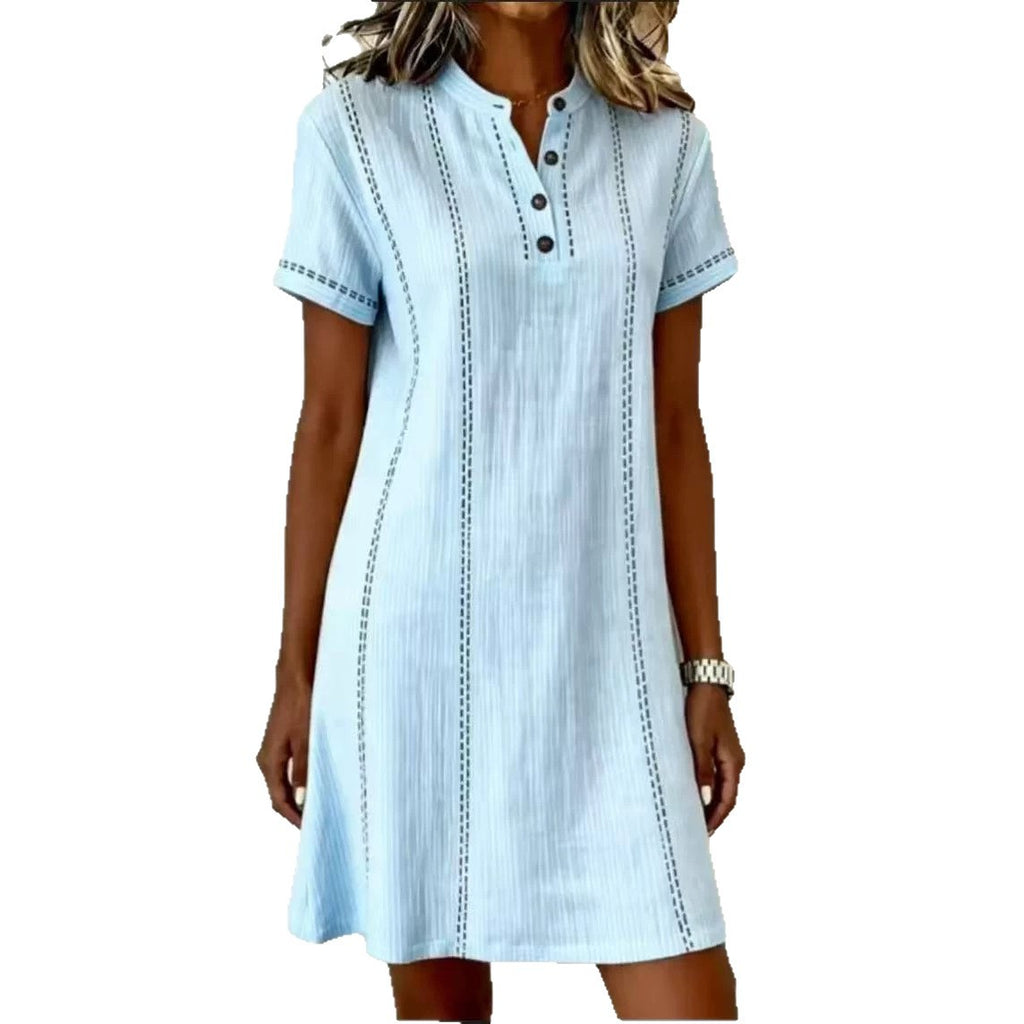 Button up collar dress