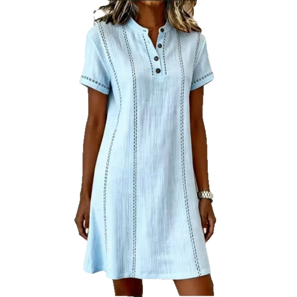 Button up collar dress