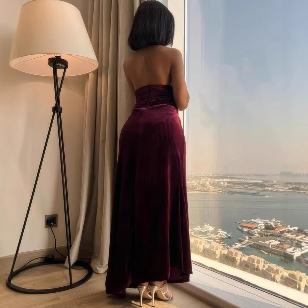 BacklessNew Style Sleeveless Women's Fitted Sexy Dress Irregular Spring