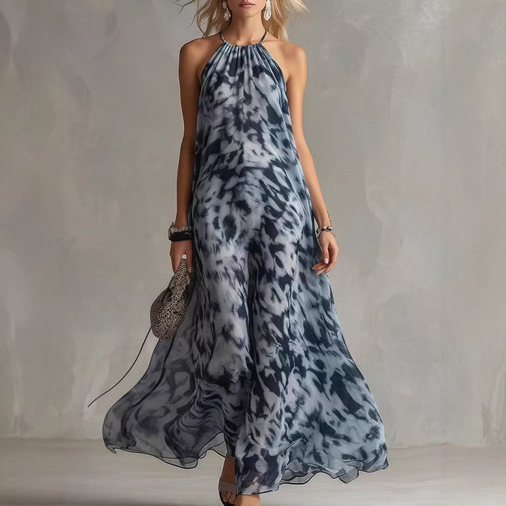 Strapless Printed Long Dress