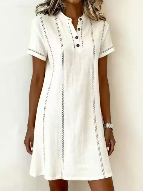 Button up collar dress