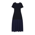 Elegant round neck patchwork knit dress