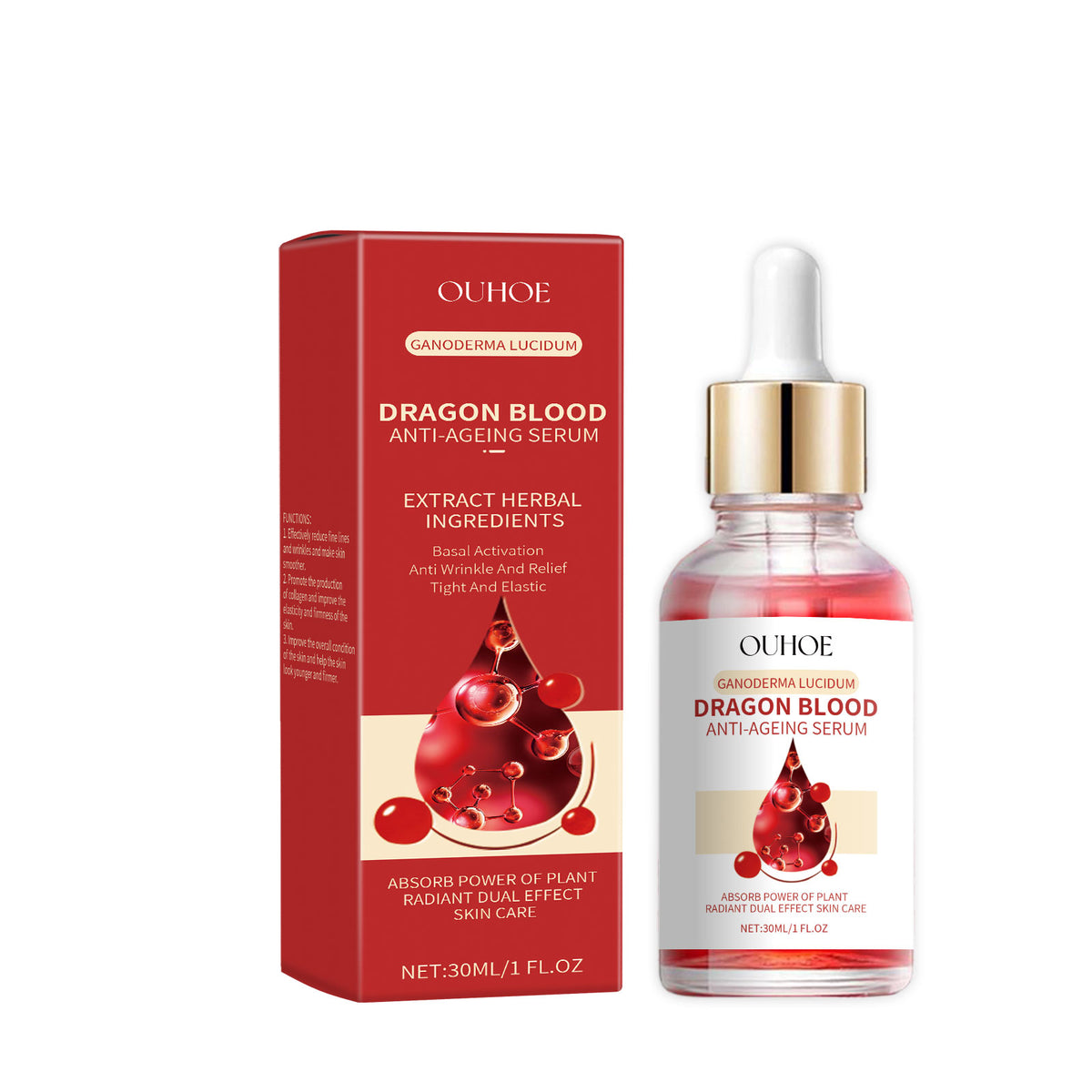 OUHOE Dragon Blood Essence, Facial Skin Contour Radiance Hydrating Moisturizing Essence