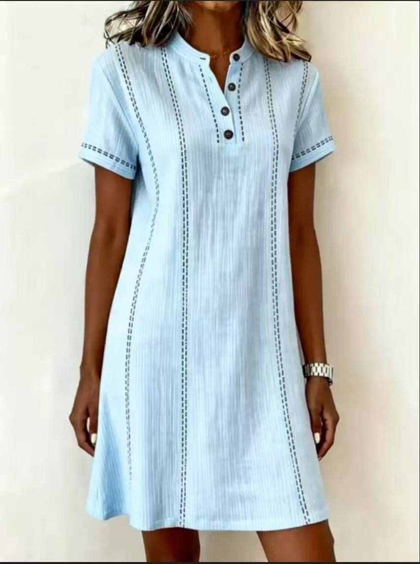 Button up collar dress