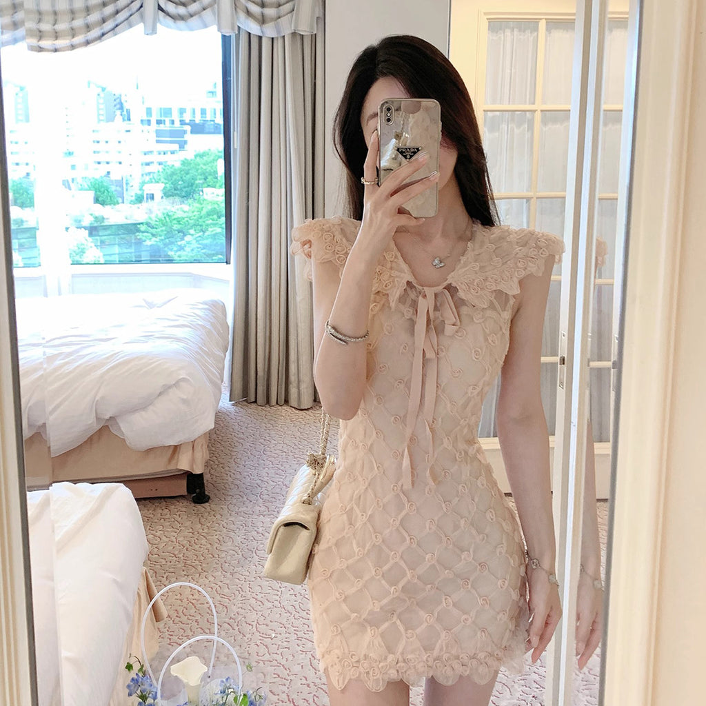 Fashionable Lace Dress for WomenShort Sleeve