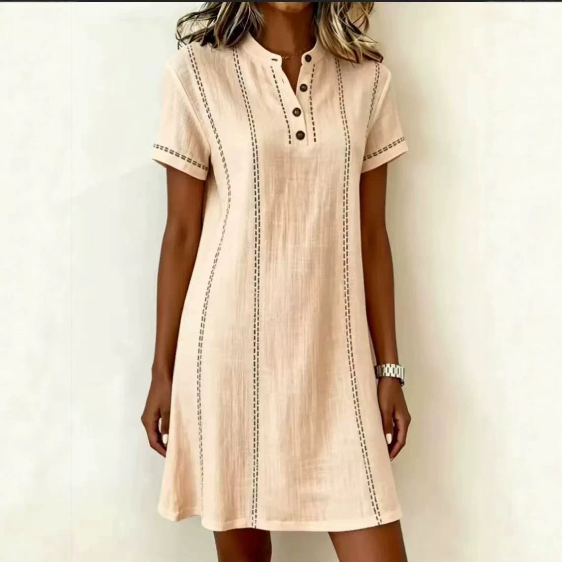 Button up collar dress