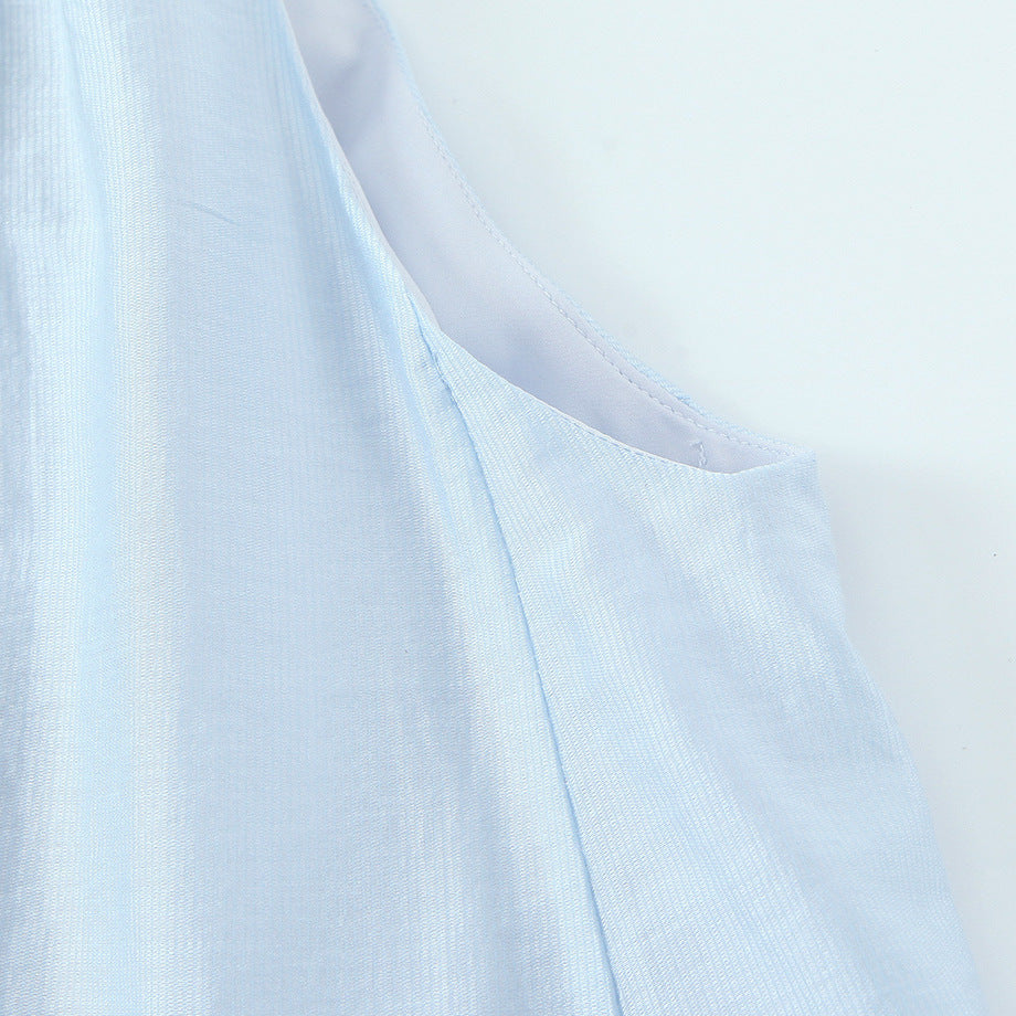 Neck hanging textured dress