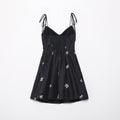 Embroidered silk camisole dress