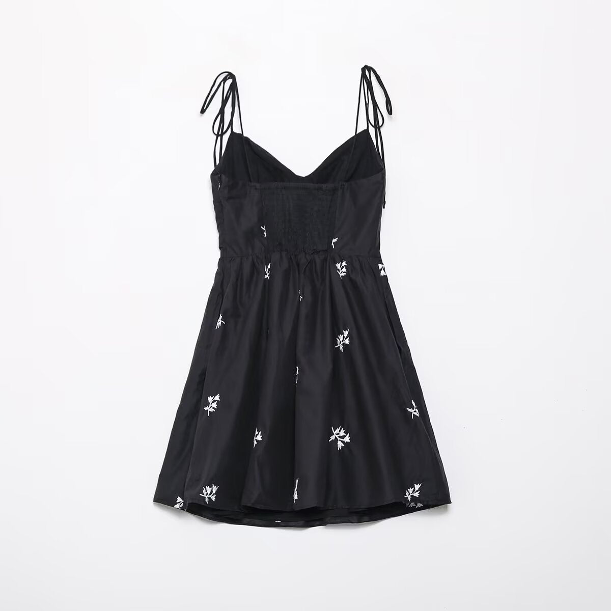 Embroidered silk camisole dress